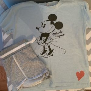Minnie Mouse shirt with matching shorts
